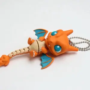 Articulated Flexi Charizard Keychain: 3D Printed Fidget Toy, Bag Charm