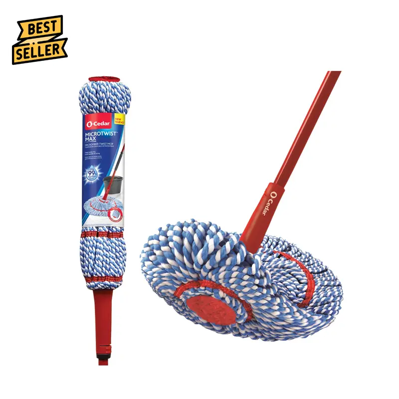 O-Cedar MicroTwist MAX Microfiber Mop, Removes 99% of Bacteria with Just Water