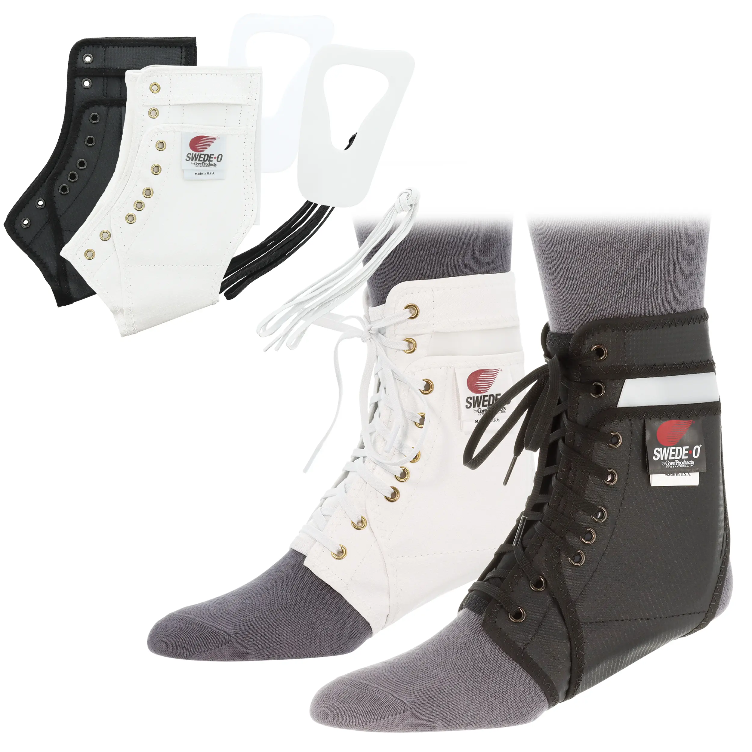 Lace Up Ankle Brace with Knit Tongue for Sprains & Sports Support