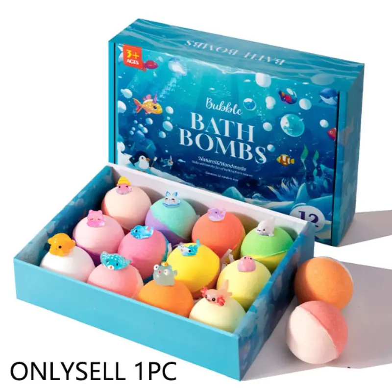 Bath Bombs for Kids with Surprisespringinside, 12 Pack Kid Bath Bombs Gift Set, Easter Basket Stuffers, Bubblebath with Toys, Effervescent Bath Bombs, Skin Repair