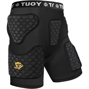 5 Pad Football Girdle for Youth Kid - Padded Compression Shorts with Hip, Thigh Pads for Football, Baseball, Sliding Protective Gear for Teens Child High-Density EVA Foam
