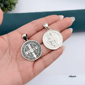 MINARA 950 Silver MEDALLON SAN BENITO - Medalla en alto relieve