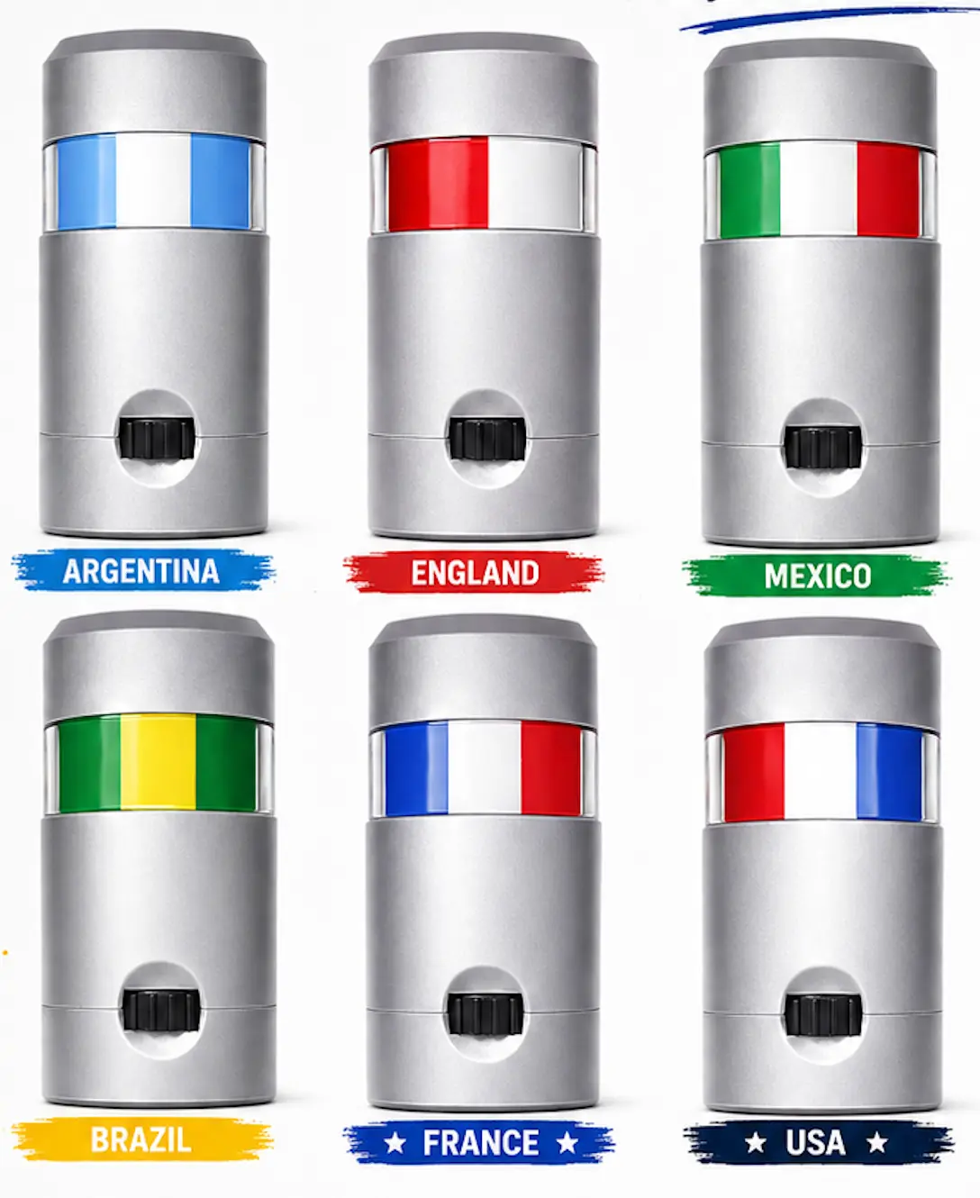 Flag Face Paint Stick for Mexico England Brazil Argentina France USA Fans | Twist-Up 3-Color Fan Makeup | Waterproof Sports Cheer Tool | Game Day Ready in Seconds