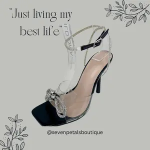 NARALA Silver Bow, Rhinestone Ankle Wrap Heels