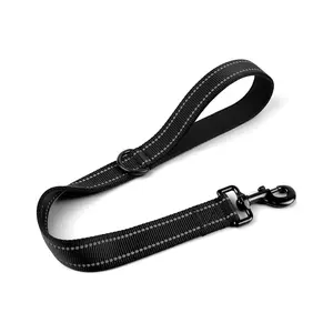1pc Taglory Short Dog Leash, Traffic Padded Handle, Heavy Duty Short Nylon Dog Lead For Training Control, Reflective Threads Pet Leashes For Large Dogs And Medium Dogs