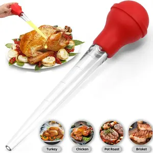 Large Turkey Baster - Premium Baster Tool for Cooking - Easy to Use and Clean - Powerful Bulb Baster Syringe - Dishwasher Safe / 1.4oz Capacity [44ml] Stainless Steel Utensils Pancake Batter Dispenser