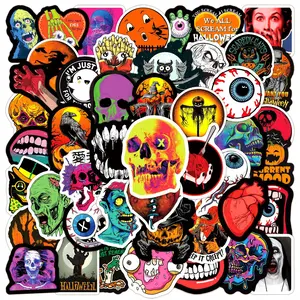100pcs Horror Halloween Stickers Series, Premium Skull Stickers, Perfect for Scrapbooks Journals Laptops Water Bottles Cars, Based on Belief Design Positive Message Gift