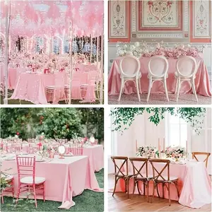 6-Pack Disposable Plastic Tablecloth Set, Overlay Table Cover, 137.16cm X 182.88cm, Vibrant Colors for Indoor Outdoor Events, Durable Machine Made Covers