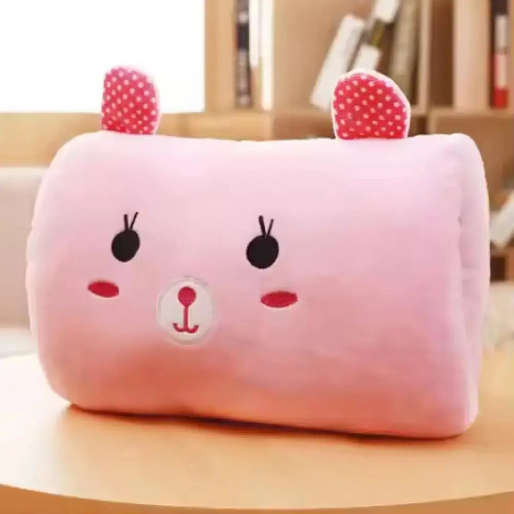 Pink Bear Children's Plush Pillows Hand Warmers Gloves Adults Cartoon Nap Pillows Cushions Creative Hand Warmers Plush Winter