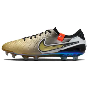 Nike Tiempo Legend 10 FG Soccer Cleats for Men and Women with Comfort, Traction, and Durability in Gold Trending Shoes, House White Official Shoes to Get / Maison Mihara