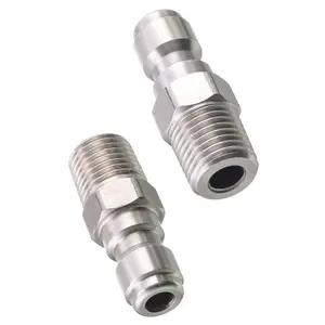 RIDGE WASHER Pressure Washer Couplers, 1/4 Quick Connect Plug, Male NPT Fitting, 2 Pack, 5000 PSI