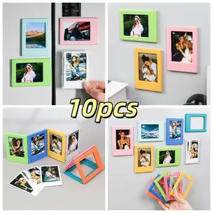 10pcs Color 3 Inch Magnetic Photo Frame, Refrigerator Magnetic Photo Frame for Fujifilm Instax Negatives, Photo Display, Record Beautiful Moments - Office, Kitchen, Living Room, Bedroom Decoration, Valentine'S Day, Birthday, New Year Gifts