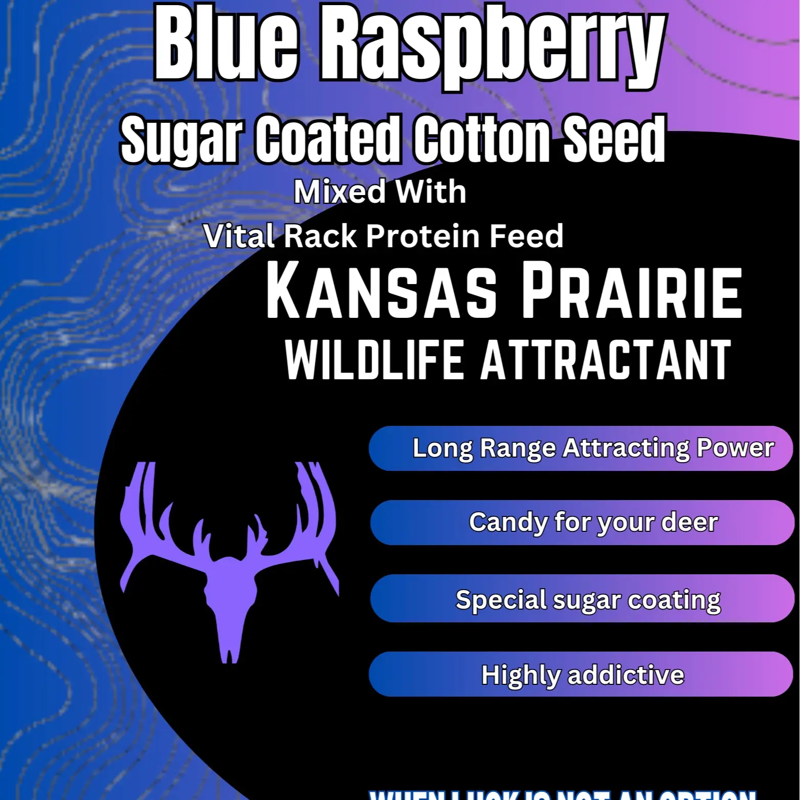 Blue Raspberry sugar coated Cotton Seed mixed with Vital Rack protein feed