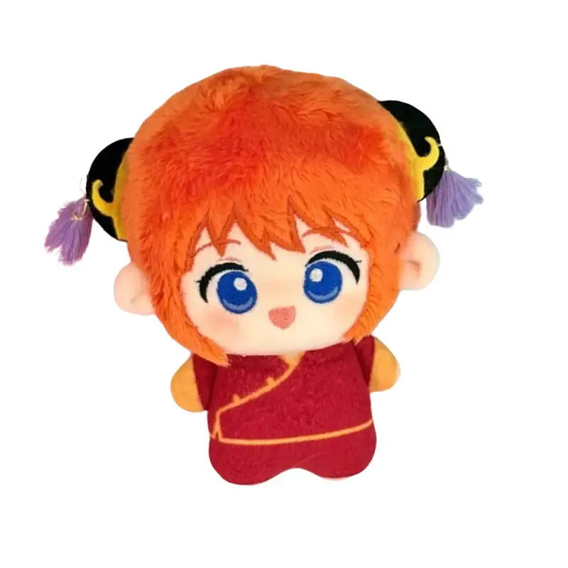 Gintama Plush Set 5Pcs Gintoki Kagura Hijikata Okita Katsura Cute Chibi Stuffed Dolls Soft Anime Plushie Keychain Pendant for Fans Gift