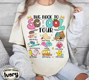 The Back to School Tour Comfort Colors Tee, Teacher Tour Shirt, Retro Back to School Shirt, Teacher Gift, First Day of School Shirt