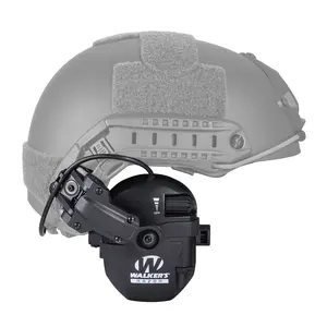 Active Helmet Mounted Earmuffs for Shooting Hunting Range Training Electronic Hearing Protection with Noise Cancelling and Sound Amplification Tactical Headphones Adjustable Headband NRR26dB Water Resistant for Outdoor Sports tactical training