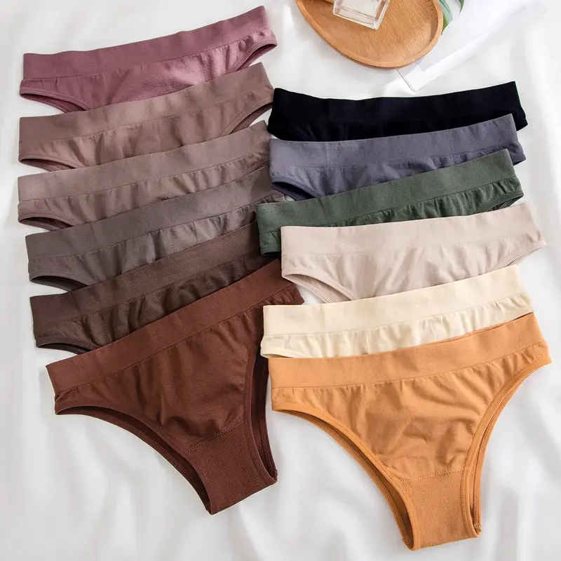 【Black Friday】12-Pack Women's Solid-Color Bikini Panties, Soft, Comfortable, and Breathable Underwear for Everyday Wear & All Seasons #GLOBAL PICKS