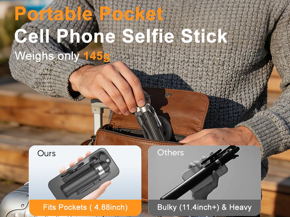 2026 Edition Four-in-One Magnetic Selfie Stick is upgraded to 25 inches longer, enhanced in stability, equipped with a wireless Bluetooth remote control, 360° rotation, and compatible with various mobile phones