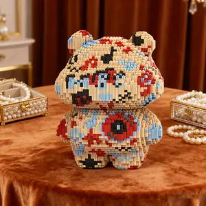 Note Panda 3D Puzzle Building Blocks Decoration, Bookshelf Home Office Cabinet Decor, Party Living Room TV Stand Display, Ideal Gift