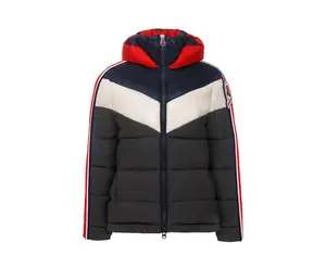 Invicta Claudia Shiny Contrast Colors Women Puffer Jacket Grey/Navy/Red