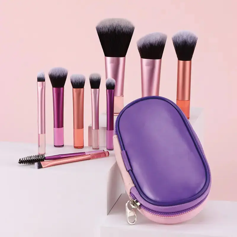 10 Crystal Mini Makeup Brushes Portable Set Blush Foundation Loose Powder Brush Eyeshadow Brush Beauty Tools
