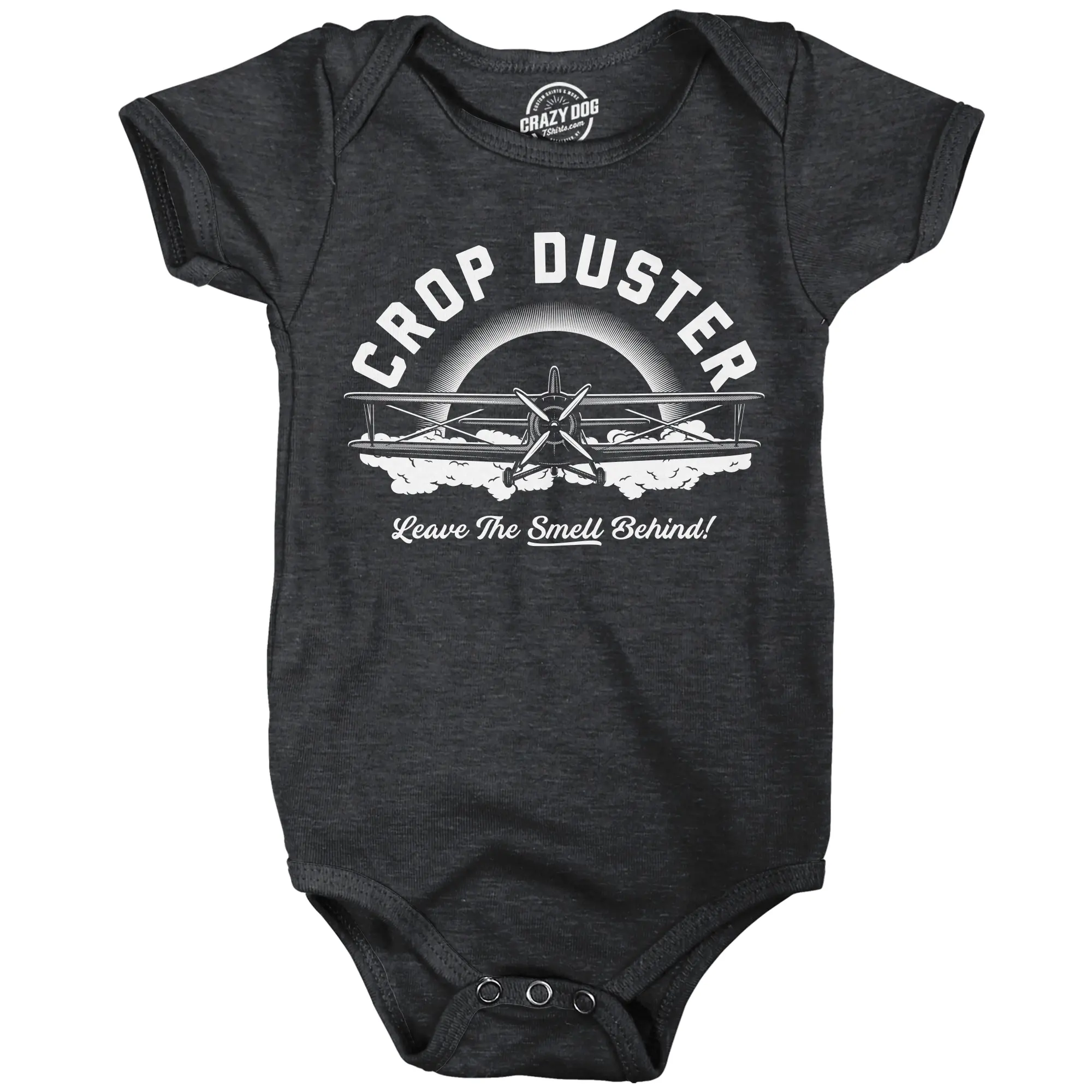 Crop Duster Airplane Leave The Smell Behind Baby Bodysuit Funny Sarcastic Fart Joke Jumper for Infants Funny Baby Onesies Funny Adult Humor Onesie Novelty Onesie Black -