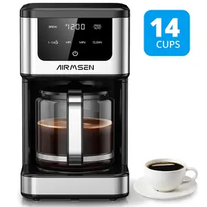 Drip Coffee Maker with 14-cups Pot,24-Hour Delay Brew ,2-Hour Warm,Compact Slim Design,Countertop