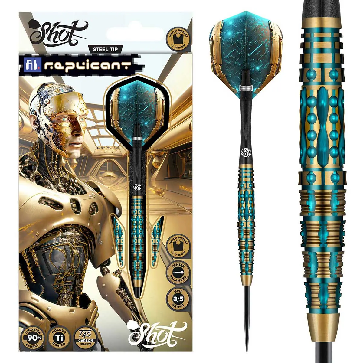 AI Replicant Steel Tip Dart Set-90% Tungsten Barrels