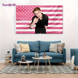 1pc Kit Connor Pink Flag Tapestry – Heartstopper Fan Wall Art, Pride Flag Decor, LGBTQ+ Gift for Bedrooms & Dorms, with Grommets, Random Color 60X40