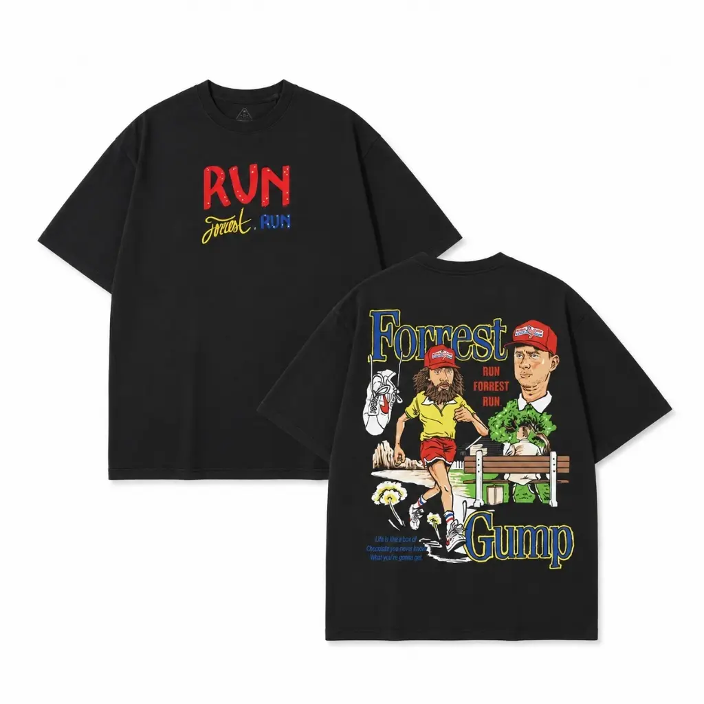 Forrest Gump Vintage Movie Graphic Tee Oversized Streetwear T-Shirt