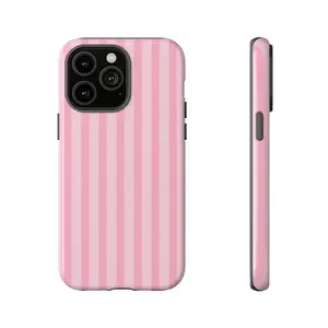 VICTORIA light pink striped VS inspired Protective  Trendy  Cute  Preppy  Coquette  iphone case Compatible with Samsung Galaxy S25