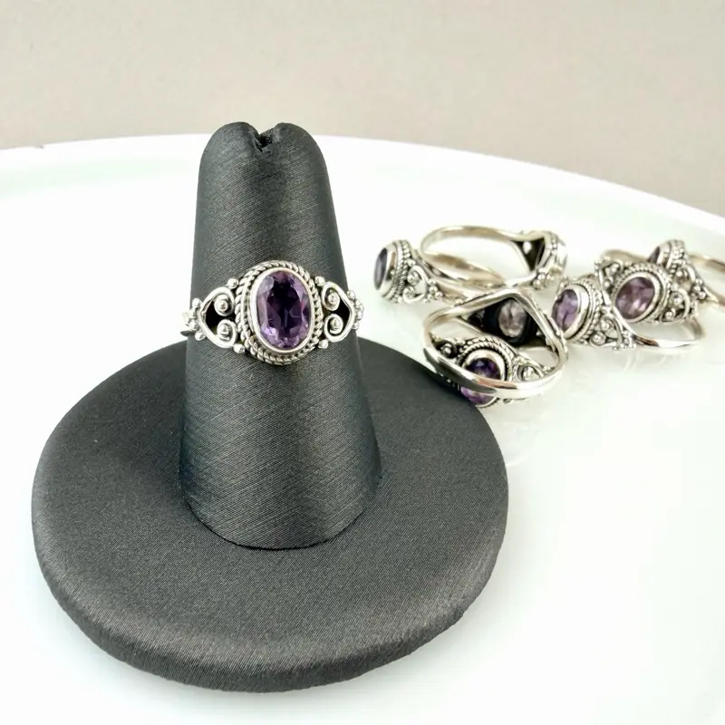 Silver 925 amethyst ring February birthday stone