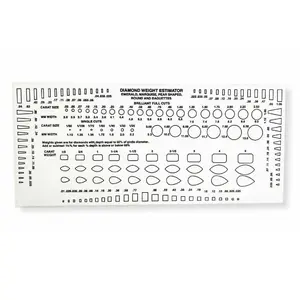 PuriTEST Diamond & Stone Estimator Gauge for Emerald Marquise Round Pear Baguette Moissanite 6 Inch Hard Plastic Weight Estimator