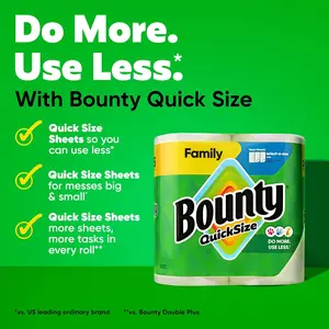 Paper Towels Quick Size, White, 16 Family Rolls = 40 Regular Rolls