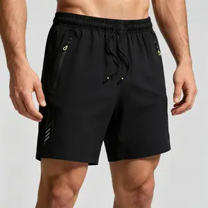 Men’s athletic shorts with zippered pockets, lightweight fitness running shorts suitable for the gym, hiking, and camping