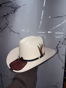 ORIGINAL TOMBSTONE CHAPARRAL 1000X PANTER BELICO COPA CHICA TOQUILLA NEGRA Classic Western Hat with Feather Accents