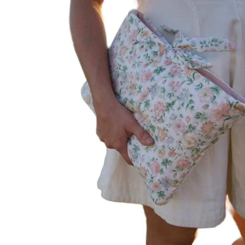 Blessing Blossoms - Neutral Florals Bible Sleeve with Pink Interior and Handmade Neutral Flowers for Everyday and Special Occasions