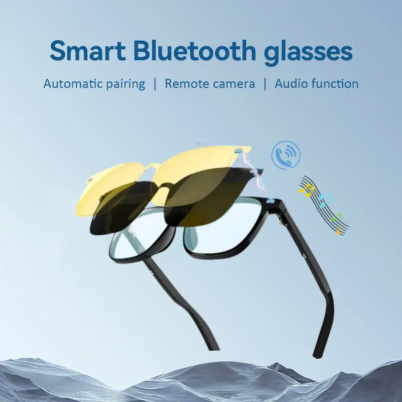 magnetic smart glasses replaceable lenses, lightweight, one second instant connection Bluetooth connection touch playback, easy to operate