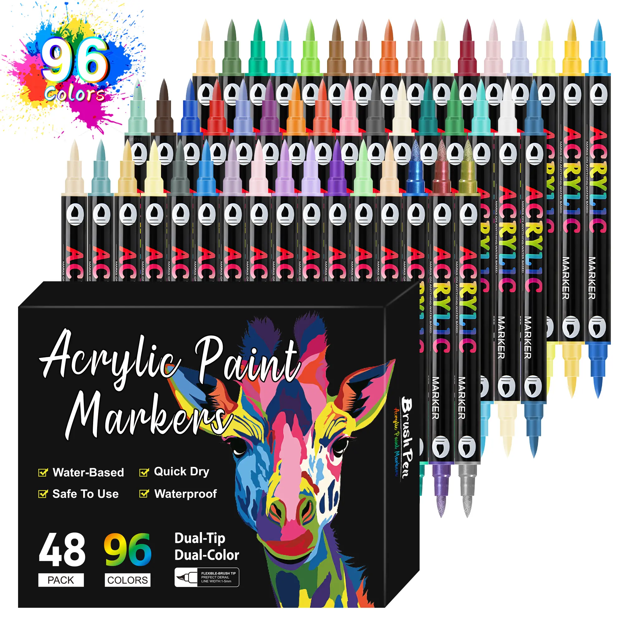 48Pcs Set with 96 Colors