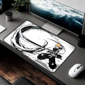 Bleach Ichigo Anime Sword Slash Anime Desk Mat, Ichigo Manga Character Battle Mouse Pad, Keyboard Mat, Ichigo Bleach Anime Desk Mat For Office, Gift For Gamer