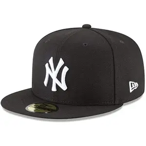 New Era New York Yankees Basic 59Fifty Fitted Cap Hat Black/White 11591127 (Size 7 1/4) 11591127-714