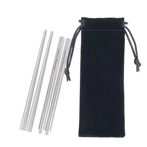Boundless Voyage Titanium Two-section Chopsticks Outdoor Camping Foldable Detachable Chopsticks Tableware with Carry Bag