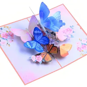 3D Pop Up Cards,Butterfly Greeting Cards for Women,Valentines Day Gifts Card with Envelope for Mother's Day Thinking of You Card for Wife,Girlfriend,Friends(Butterfly flying card)