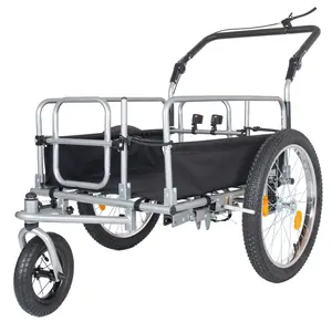 3-in-1 Heavy-Duty Bike Cargo Trailer - Upgraded 20"x2.6" Wide Fat Tires, 150lbs Capacity, Steel Frame