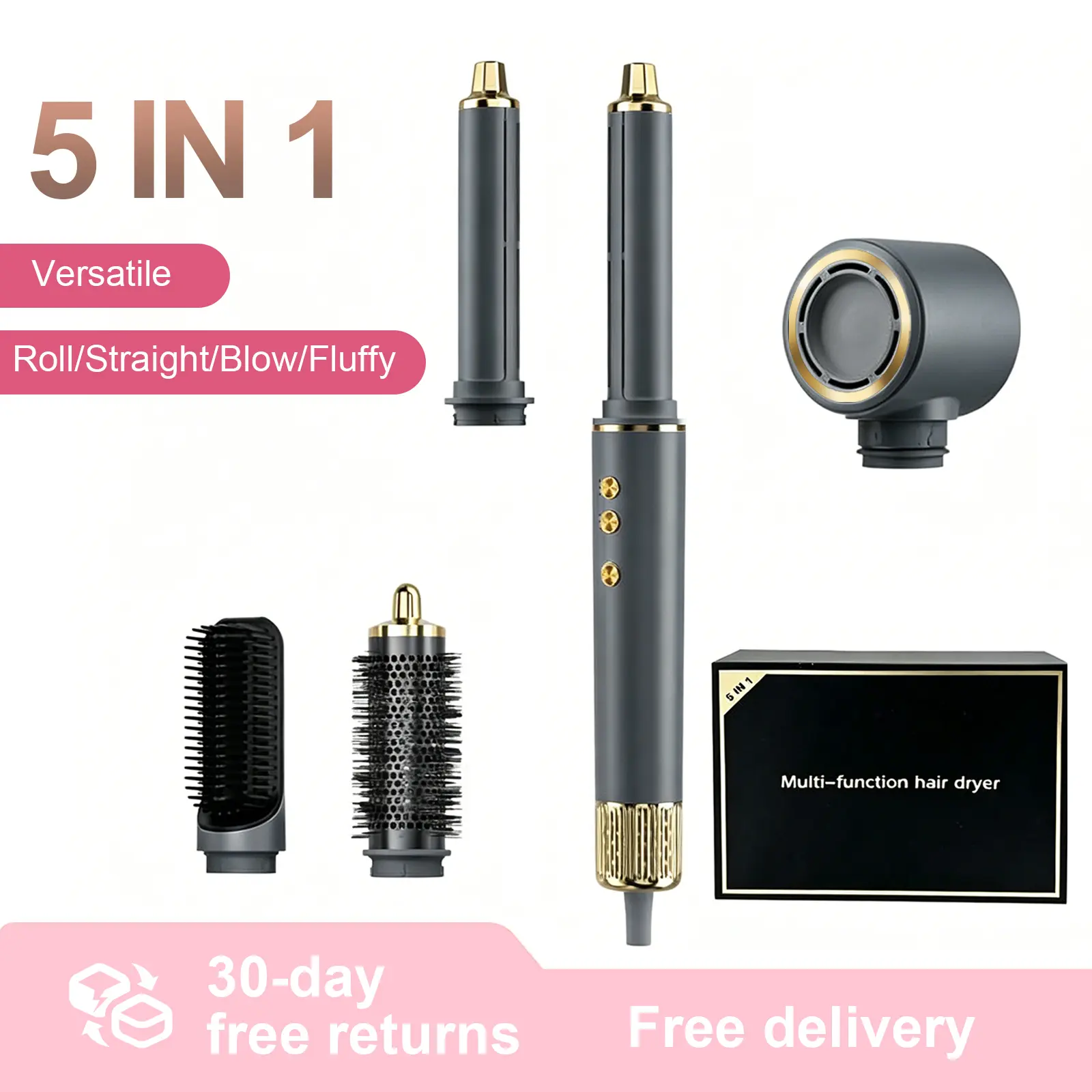 5-in-1Multifunctional Hair Drying & Styling Wand : An ultra-lightweight airflow styler that combines curling, volumizing, and straightening functions—perfect for creating voluminous blow-dry styles. A great Father's Day gift.