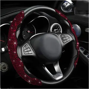 2-piece anti-slip and wear-resistant designed diamond-studded steering wheel buckles, stylish and sporty, Steering Wheel Decor, Car Accessories