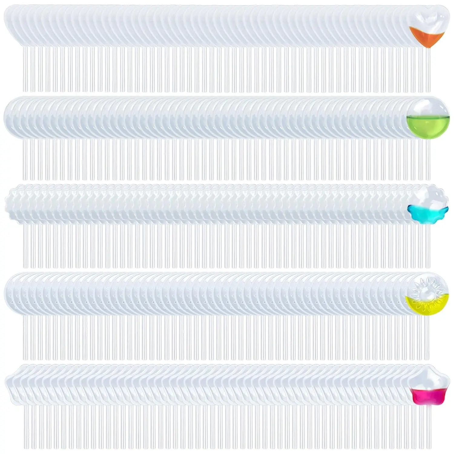 250 Pcs Mini Pipetas para Flan,4ml Plastic Cupcake Pipettes Dropper Transfer Pipettes para Postres for Strawberries Chocolate Ice Cream Lab (5-Shapes)