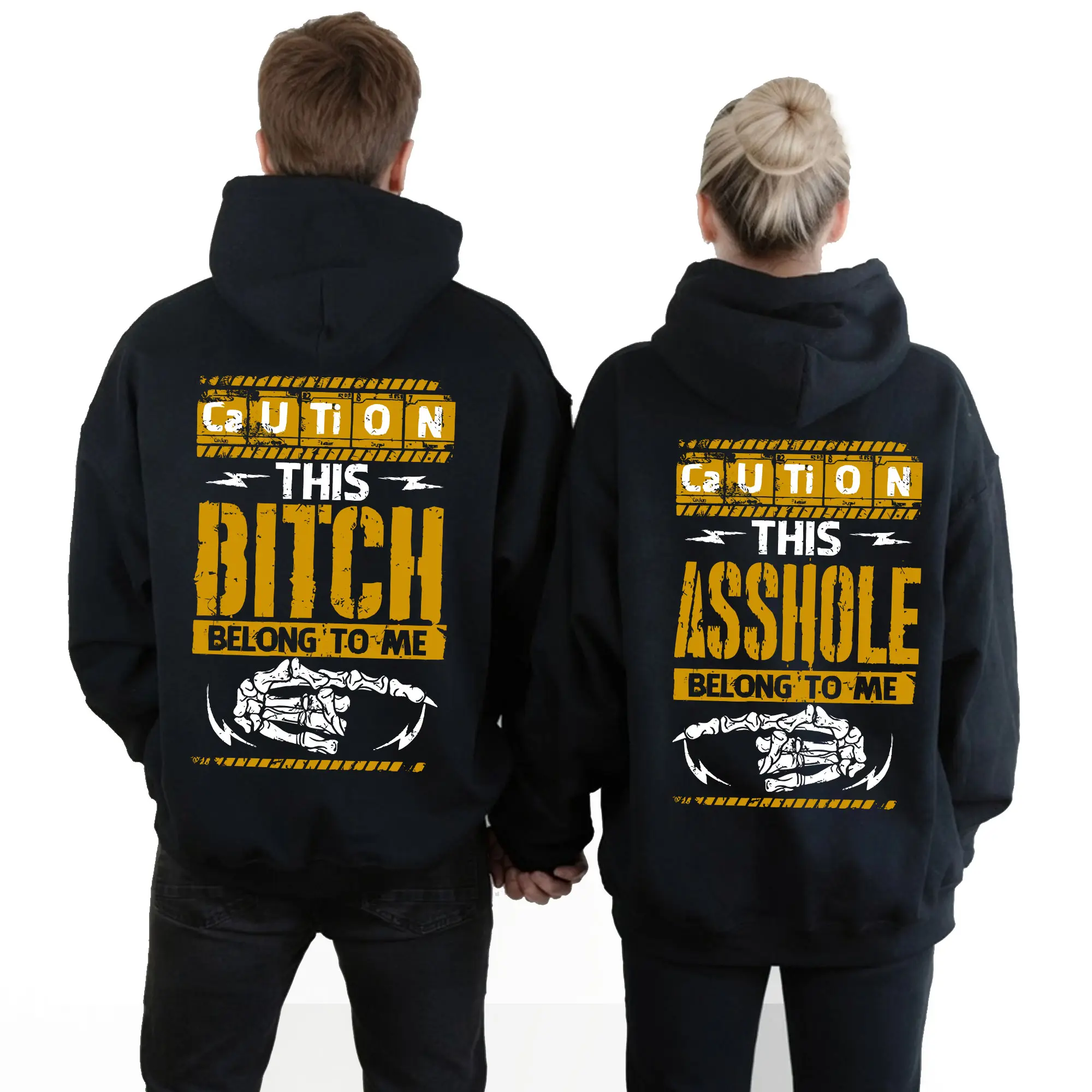Made in USA Unisex Graphic Couple Hoodie Set - Smooth Spandex Seamless Casual Fleece Pullover with Pockets, "This Goofball Belongs To Me"/"This Special Person Belongs To Me" Prints, Perfect Gift for Men/Women, Stylish, Tops, Pullover Hoodie, Casual Ootd,,