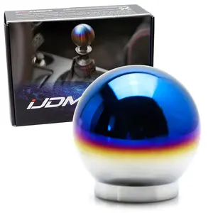 iJDMTOY Burnt Titanium Finish JDM Sphere Shift Knob Universal Fit For Most Car 4 5 6 Speed Manual or Automatic etc.