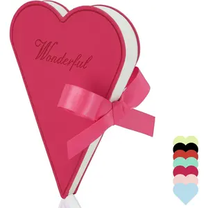 Heart Shaped Cover Journal, PU Leather Lined Little Diary Love Aesthetic Hardcover Cute Notebook With Bow Ribbon